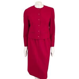 VTG 60s PENDLETON 100% Wool 2 Piece Matching Skirt Suit in Red  Jackie O  SZ S